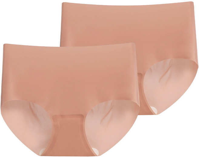 DeParee 蒂巴蕾 無痕冰絲植物系桑蠶絲抗菌內褲2件組 全無痕, 赭橙色