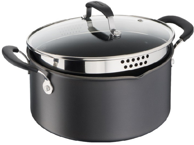 테팔 인덕션 2X 제이미올리버 퀵앤이지 하드아노다이징 양수냄비, 블랙, 1개, 20cm