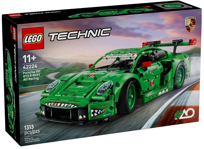 LEGO 42224 Technic系列 動力科技 保時捷 911 GT3 R REXY Porsche 911 GT3 R REXY AO Racing Car, 混和顏色, 1個