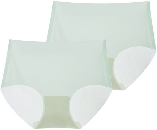 DeParee 蒂巴蕾 無痕冰絲植物系桑蠶絲抗菌內褲2件組 全無痕, 淺綠色