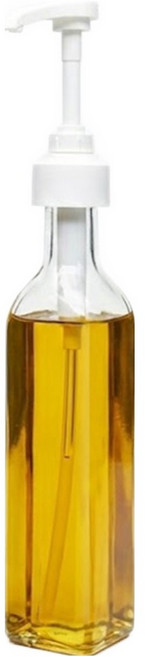 미르 홈카페 투명 사각 유리 펌프 시럽병 화이트, 1개, 500ml