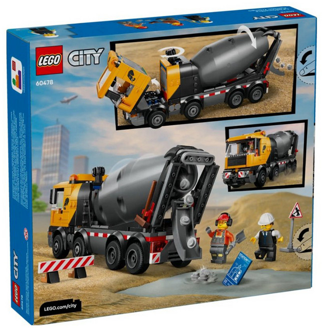 LEGO 60478 城市系列 混凝土攪拌車 Cement Mixer, 混和顏色, 1個