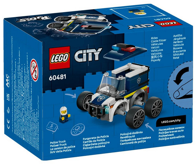 LEGO 60481 城市系列 警用卡車 Rides Police Truck, 混和顏色, 1個