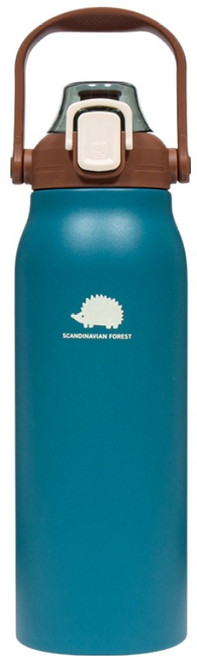 ScandinavianForest 刺蝟大握把隨行杯 MOZ-1700B, 1個, 1.7L, 孔雀綠