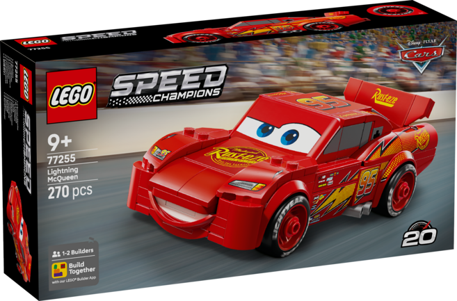 LEGO Speed系列 閃電麥坤 Lightning McQueen 77255, 混和顏色, 1個