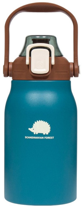 스칸디나비안포레스트 고슴도치 빅핸들 텀블러 MOZ-1000B, 1개, 1L, 피콕그 그린