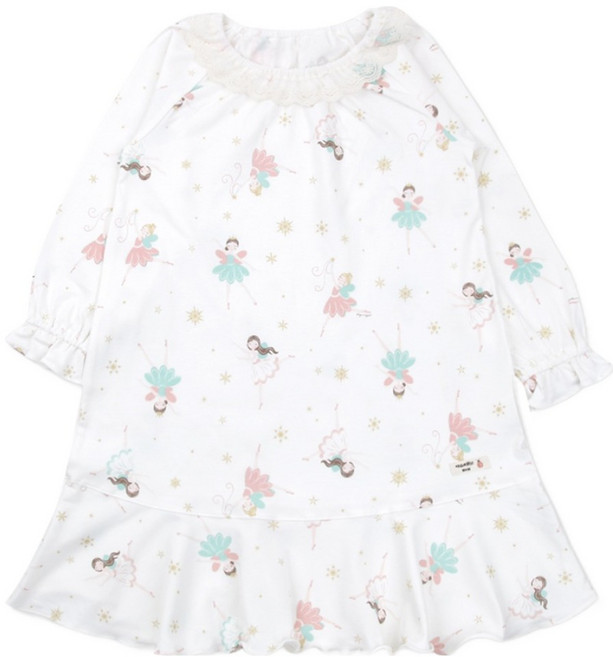 오가닉맘 아동용 레리나 긴소 면 원피스 잠옷 MHZSSW13