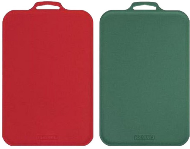 SCELLER 쁘띠 국내제작 항균 칼집 잘 안 나는도마, 캐슬턴그린, 크림슨레드, 2개