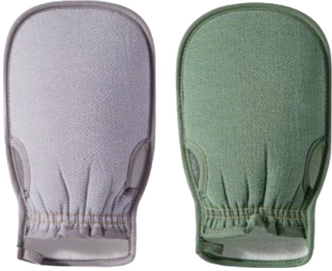 꾸지 부드럽게 잘 벗겨지는 때타올 장갑 2종 세트, 그린, 퍼플, 1세트