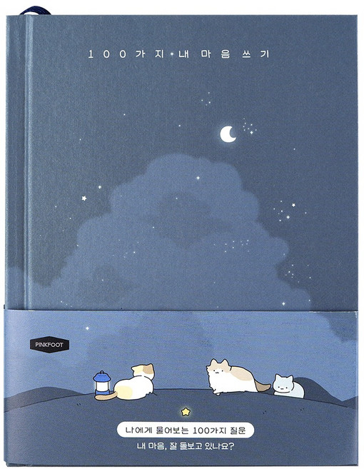 핑크풋 100가지 내 마음 쓰기 자문자답 다이어리, 남색, 1개