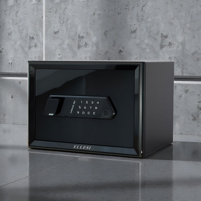 엘르시 가정용 소형 개인용 금고 ELS-V25TB, 블랙