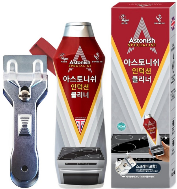 아스토니쉬 인덕션 클리너 500ml + 스크래퍼 세트, 1세트