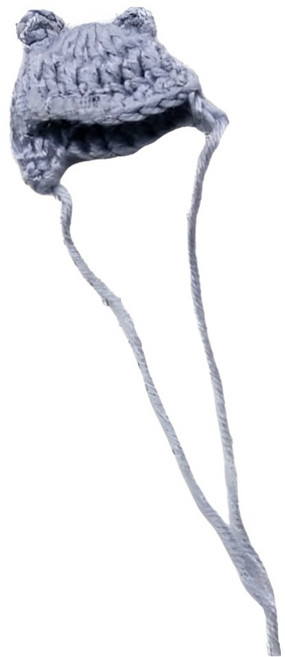 온지 인형 소품 미니 귀돌이 니트 모자, 그레이, 1개