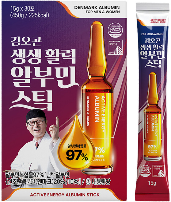 김오곤 생활건강 생생 활력 알부민스틱 30p, 1개, 30회분