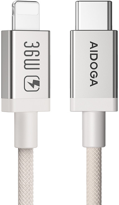 AIDOGA 艾迪伽 MochaFlex Type-C TO Lightning PD充電線/傳輸線, 摩卡色, 1個, 1.2m