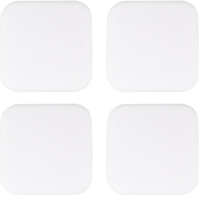 철물대장 다용도쿠션 스토퍼 실리콘 사각, 4개, 화이트