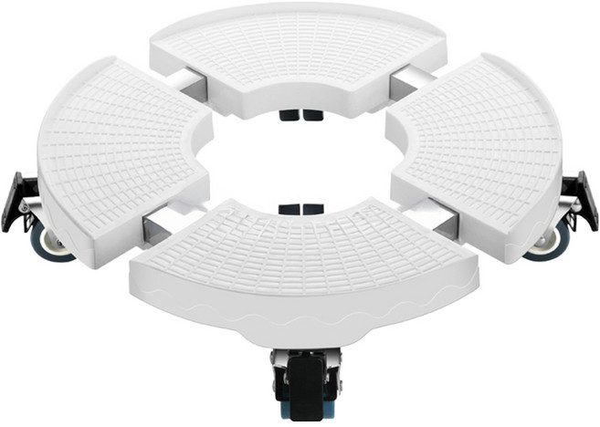 코스넬 바퀴 이동식 원형 화분 받침대, 화이트, 1개