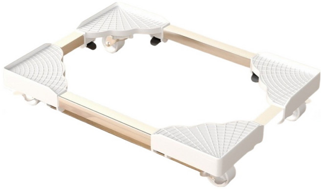 코스넬 사이즈 조절 바퀴 이동식 화분 받침대, 화이트, 1개