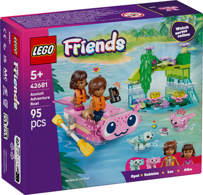 LEGO 好朋友系列 六角恐龍冒險船 Axolotl Adventure Boat 42681, 混和顏色, 1個