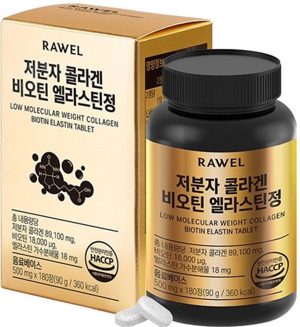 로엘 저분자 콜라겐 비오틴 엘라스틴정 90g, 1개, 180정