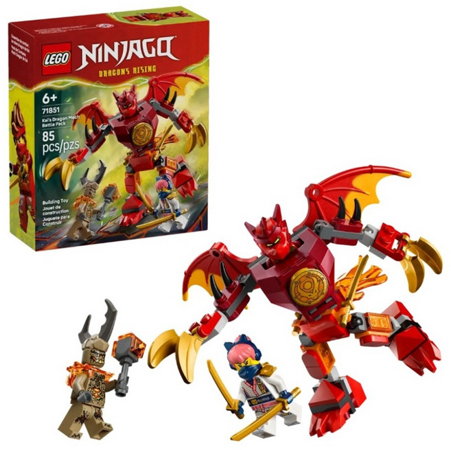 LEGO 71851 旋風忍者系列 赤地的猛龍機械人戰鬥組 Kai's Dragon Mech Battle Pack, 混合顏色, 1個