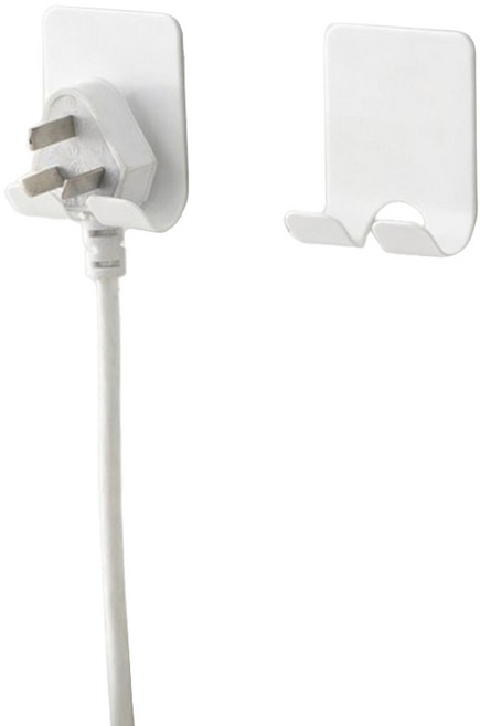 모나코올리브 모노 철제 전기코드 걸이, 화이트, 2개