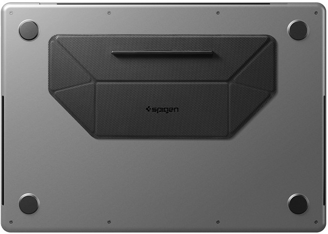 슈피겐 슬림폴드 LD201 S3 부착형 랩탑용 스탠드 AMP10403, 블랙, 1개