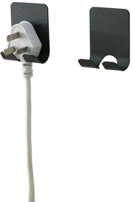 모나코올리브 모노 철제 전기코드 걸이, 블랙, 2개