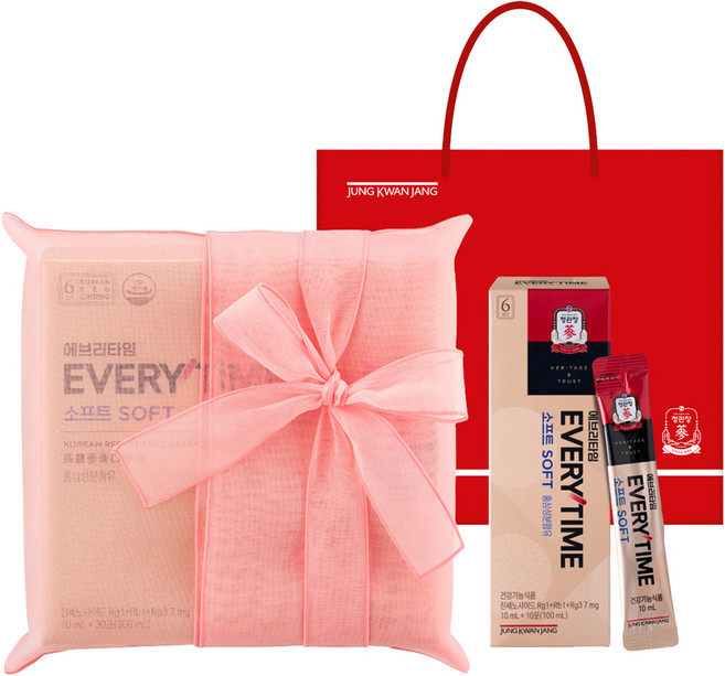 에브리타임 정관장 보자기 포장 소프트 30p + 쇼핑백, 300ml, 1개