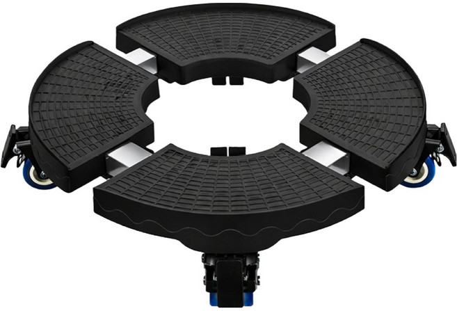 코스넬 바퀴 원형 다용도 이동식 화분받침대, 블랙, 1개