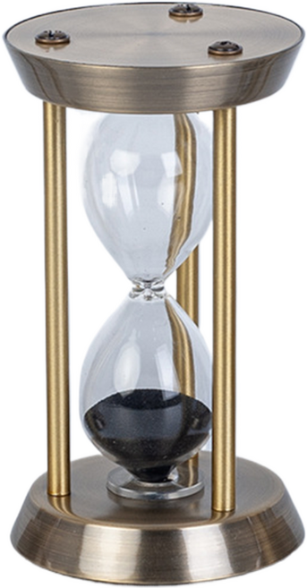 노이원 고급 장식품 모래시계 6.5 x 12 cm 3분, 블랙