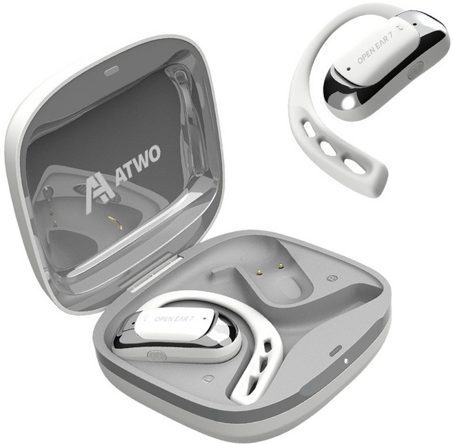 에이투 오픈이어7 오픈형 무선 블루투스 이어폰 ATWO OPENEAR 7 스노우 화이트 80시간 방수가능
