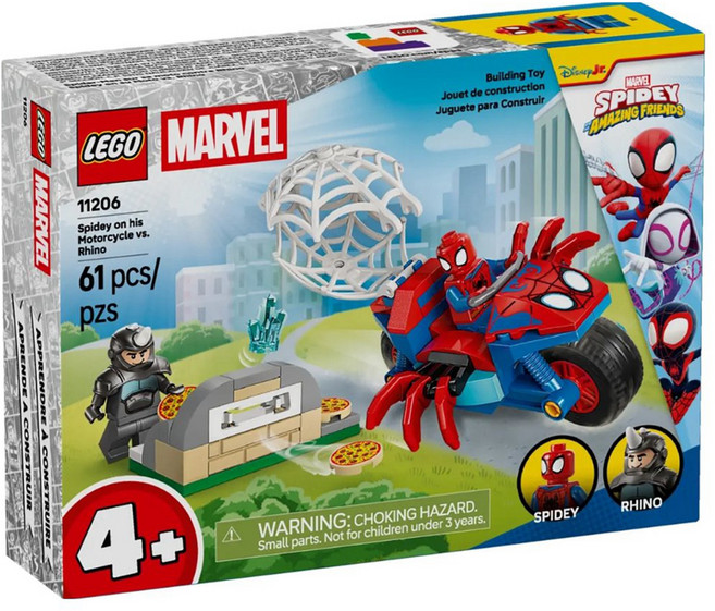 LEGO 11206 漫威系列 蜘蛛人騎摩托車大戰犀牛人 Spidey on his Motorcycle vs. Rhino, 混合顏色, 1個