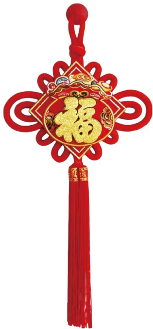 小麥購物 福字中國結掛件 錢袋福掛須#15 CNY012, 紅色
