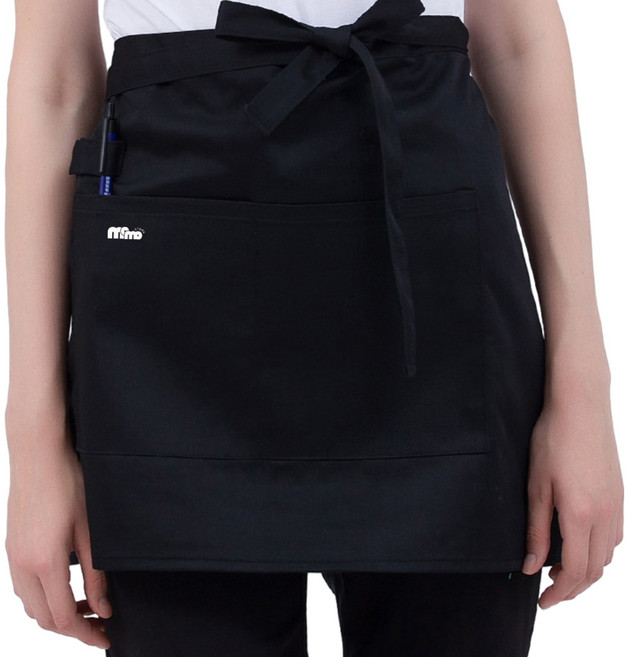 모모 가볍고 편한 쉐프 하프 방수 앞치마, 블랙, 1개