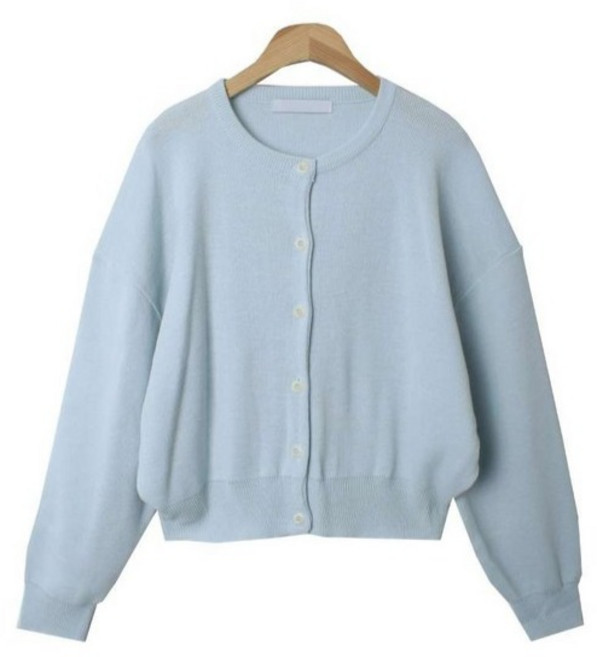 시크블랙 여성용 케인트 베이직 라운드 컬러 니트 가디건 cpcd3453k52