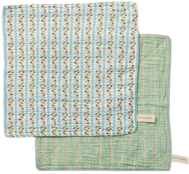 Modern House L 加厚4層家用紗布抹布 草莓條紋, 2個