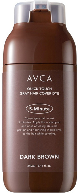 아브카 퀵 터치 5분 새치 커버 염모제 240ml, 다크브라운, 1개