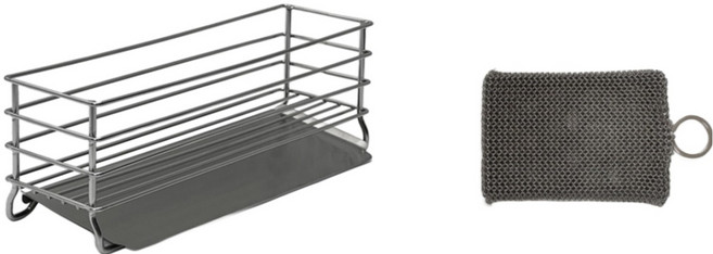 에브리윅 304 스텐 수세미 거치대 반영구 수세미, 실버, 1개