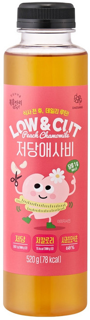 복음자리 LOW & CUT 저당 애사비 피치캐모마일, 520g, 1개