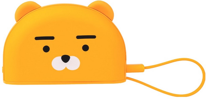 카카오프렌즈 핫그립 도킹형 손난로 고속충전 보조배터리 5000mAh, 베이직 라이언