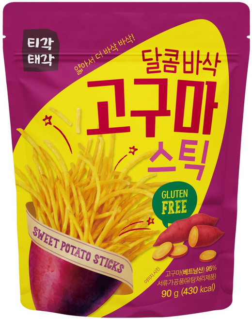 티각태각 달콤바삭 고구마스틱, 90g, 1개
