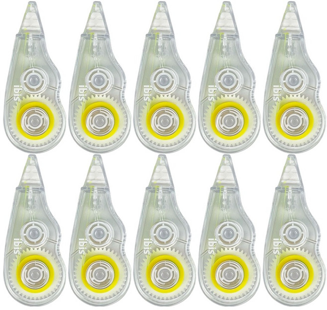 아이비스 코리아 그어쓰는 형광테이프, 노랑색, 10개