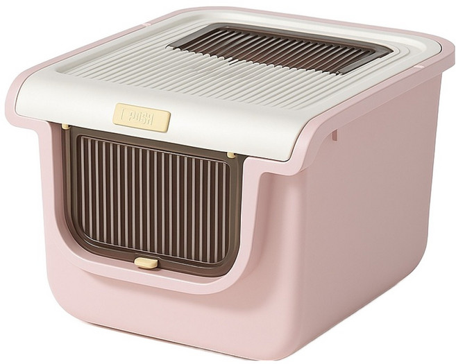 REDPUPPY 貓咪Convey密封型貓砂盆, 蜜粉紅, 1個