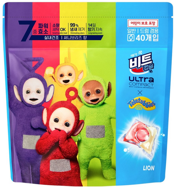 비트 울트라콤팩트 텔레토비 실내건조 써니브리즈, 40개입, 1개