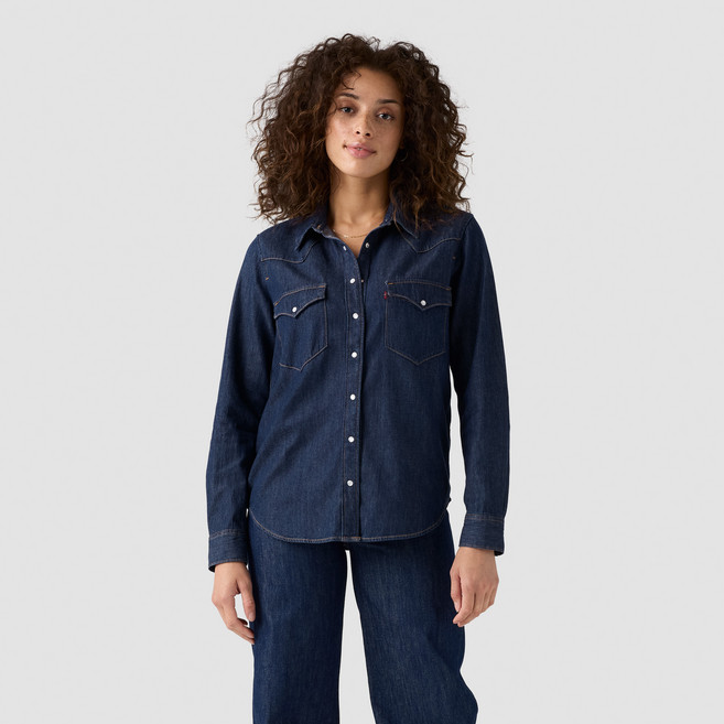 리바이스 여성용 더 얼티밋 웨스턴 스모킨 핫 면 데님 셔츠 86832-0017