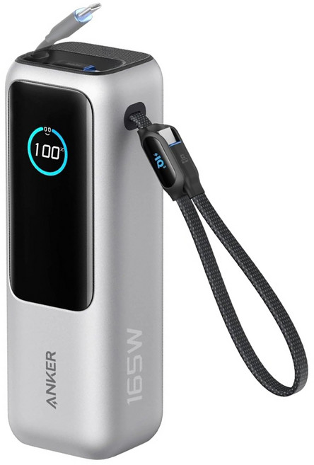 ANKER 行動電源 25000mAh 165W 自帶伸縮線, 銀色, A1695
