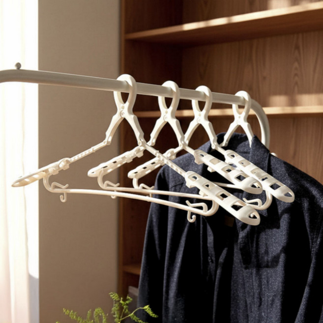클린마마 남녀공용 논슬립 어깨뿔방지 길이조절 옷걸이, 20개, 화이트