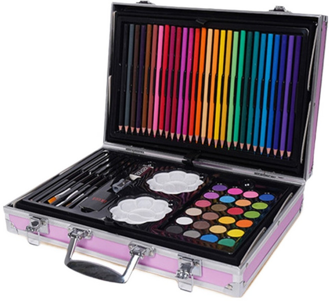 펜시픽 미술도구 4단 145p 문구세트, 핑크, 1세트