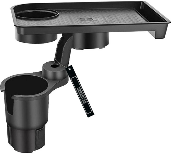 어반카 360도 회전 2단 컵홀더 트레이, 블랙, 1개